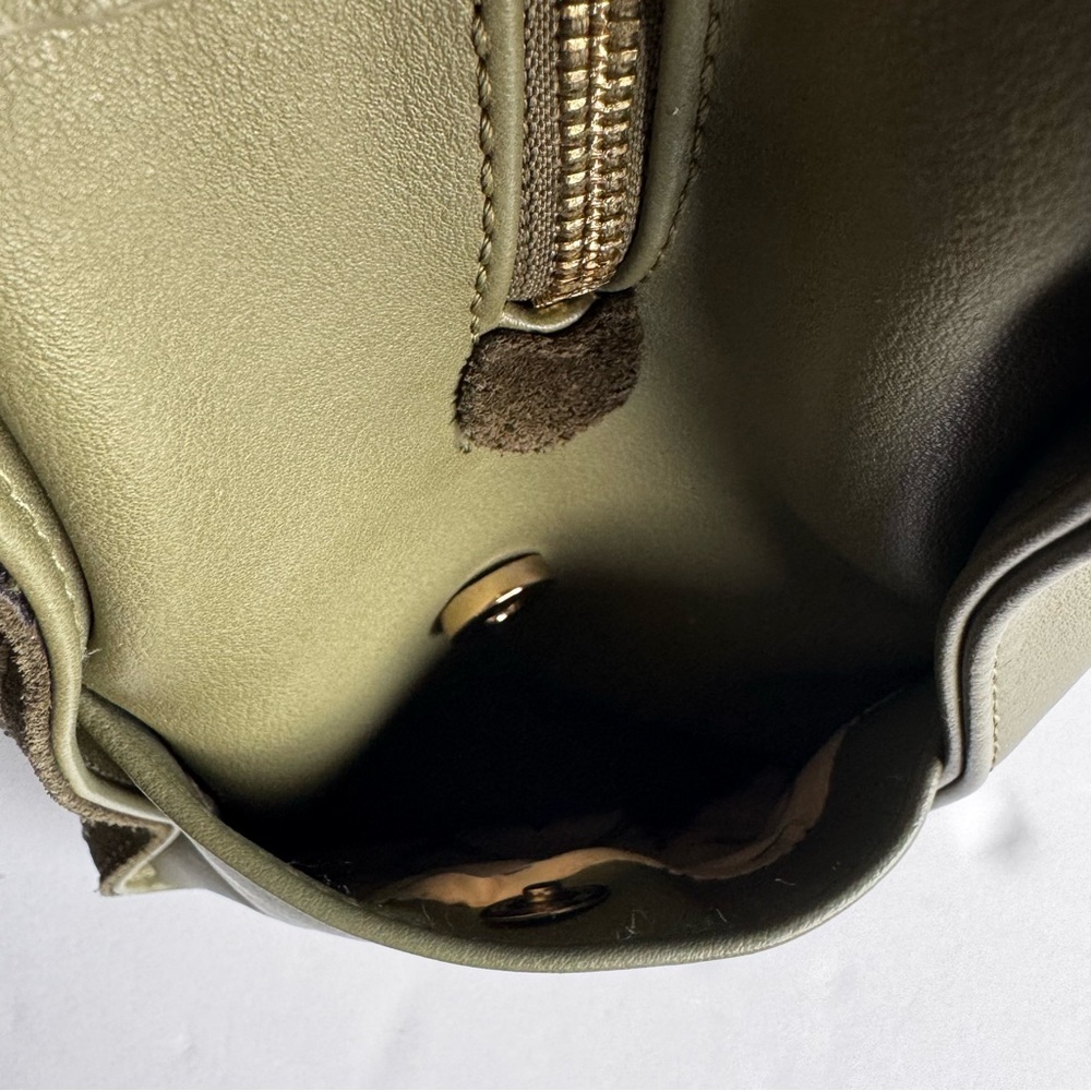 Moda Luxe Olive Green Suede & Leather Backpack Vegan - Picture 9 of 16